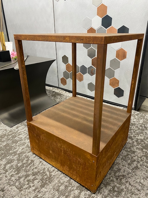 2shelves_ironrack_small_2 創作板金屋オーダーメイド・アイアン2段ラック・小(ヴィンテージ仕上げ)