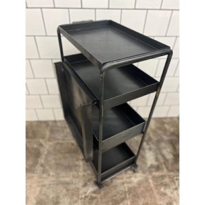 創作板金屋オーダーメイド・アイアン4段ワゴン（黒皮仕上げ×ほんのりヴィンテージ仕上げ）