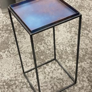 創作板金屋オーダーメイド・アイアンサイドテーブル・ブルー（ヴィンテージ仕上げ）