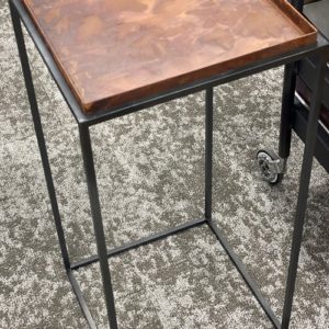 創作板金屋オーダーメイド・アイアンサイドテーブル・ブラウン（ヴィンテージ仕上げ）