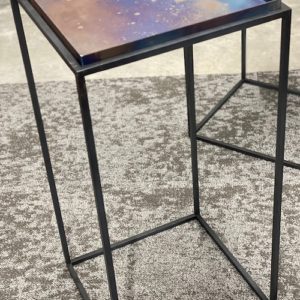 創作板金屋オーダーメイド・アイアンサイドテーブル・コズミック（ヴィンテージ仕上げ）